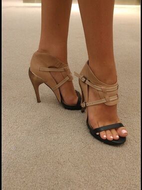AllSaints Spitalfields Jacks Place high-heel sandals leather & metallic stiletto